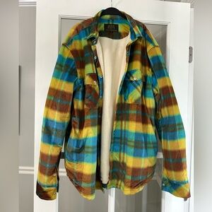 EUC Fleece Lined Checked Button Flannel Jacket by Jonvidesign. Sz XL
